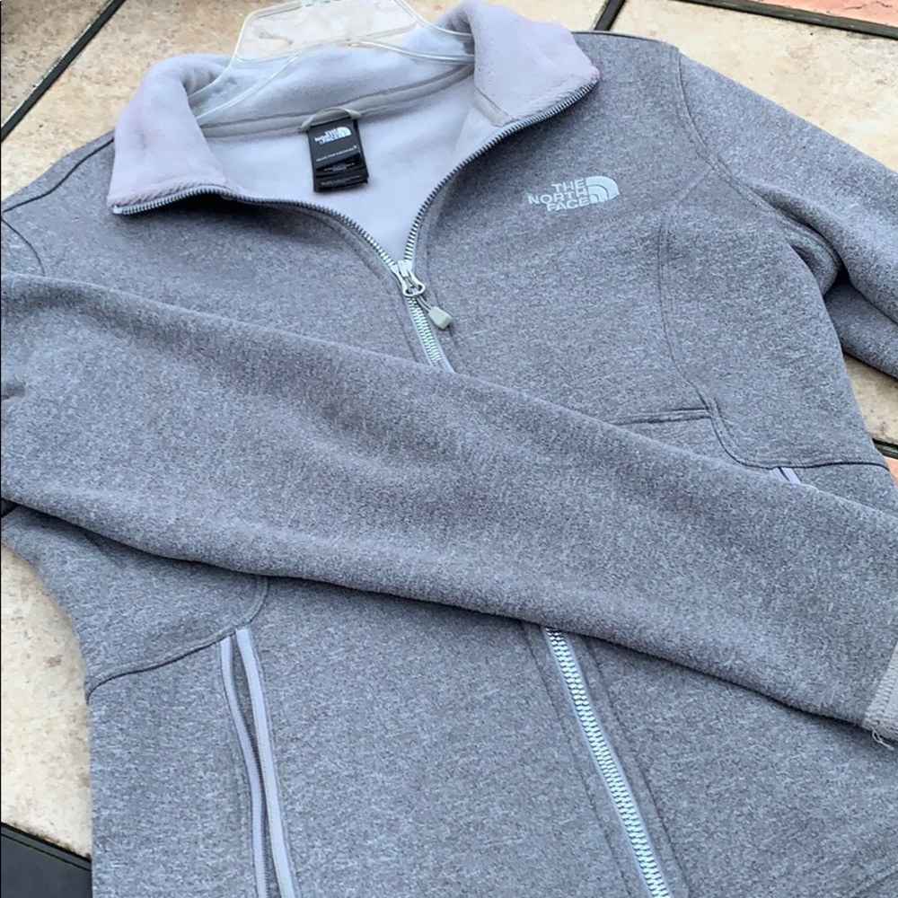 North Face Gray Fleece Zip Up Jacket